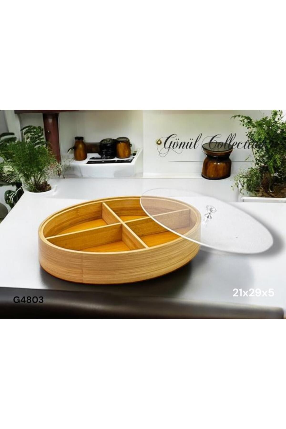 ALBETTO Bambu Oval Organizer Kutu, Takı Saklama Kutusu Akrilik Kapak
