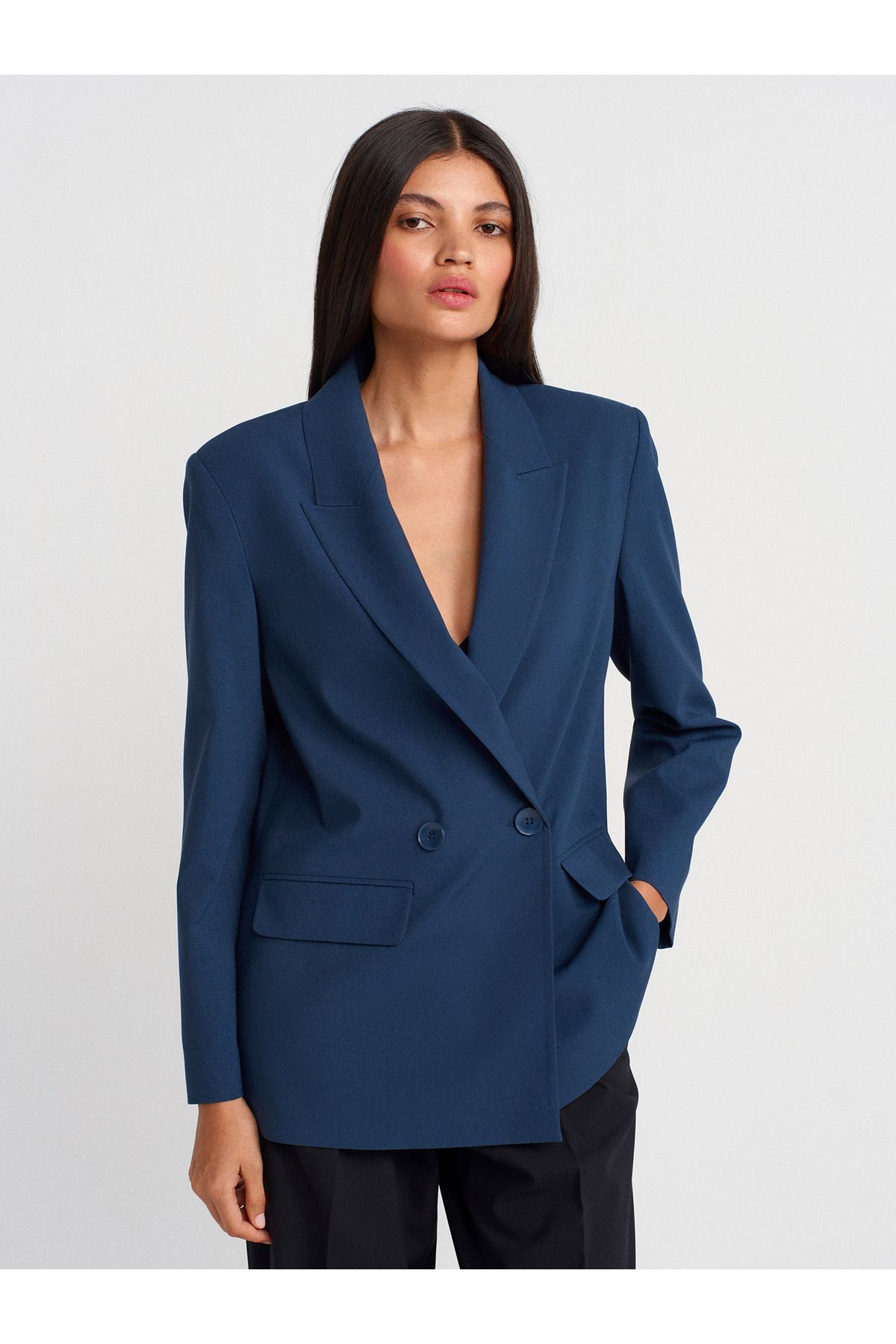 Dilvin 60770 Blazer Ceket-Lacivert