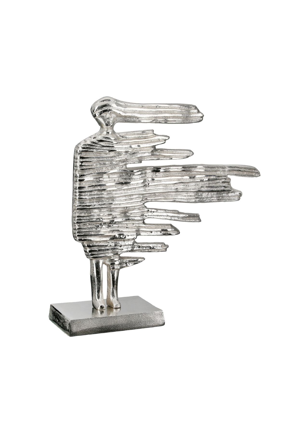 Gilde Gılde Heykel Kadın Motifi Alüminyum Gümüş Renklil.11 Cm W.36 Cm H.38 Cm