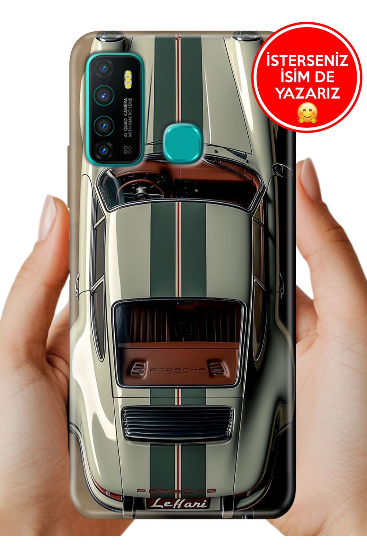 Cekuonline İnfinix Hot 9 Kılıf Hot 9 Kamera Korumalı Full Desen Arka Silikon Klasik Araba