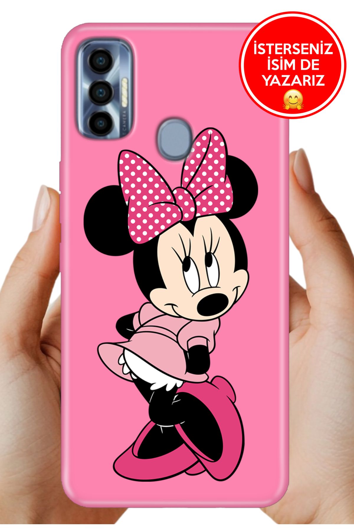 TECNO Spark 7 Pro Kılıf Desenli Baskılı Kamera Korumalı ZRR Silikon Utangaç Minnie
