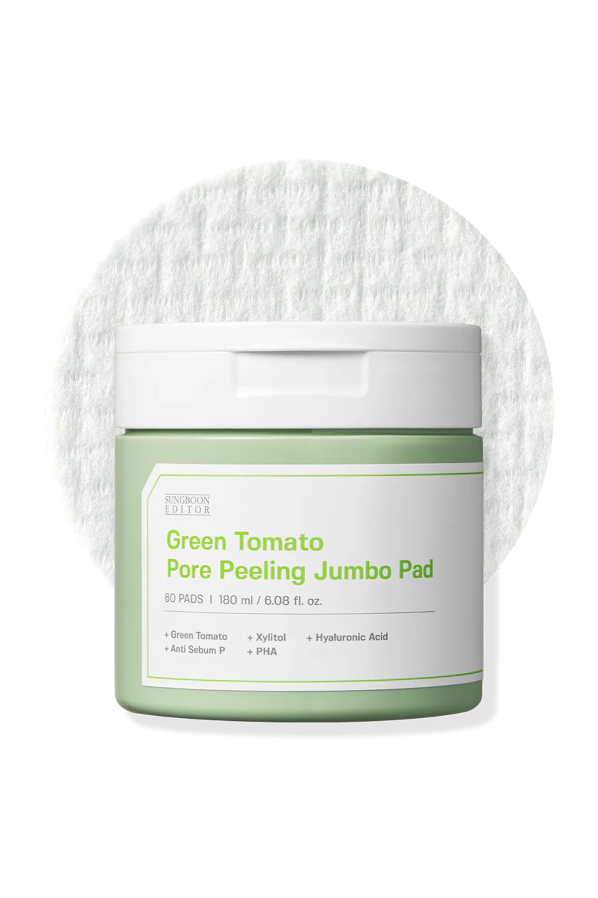 SUNGBOON EDITOR Green Tomato Pore Peeling Jumbo Pad/ Arındırıcı & Nemlendirici Peeling Pedi (60Adet)