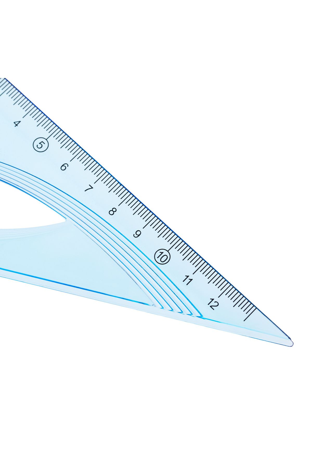 Deli-Geometry Set 4 Pieces Blue Transparent (Ruler 20cm, 2 Squares, Protractor) Deli 3