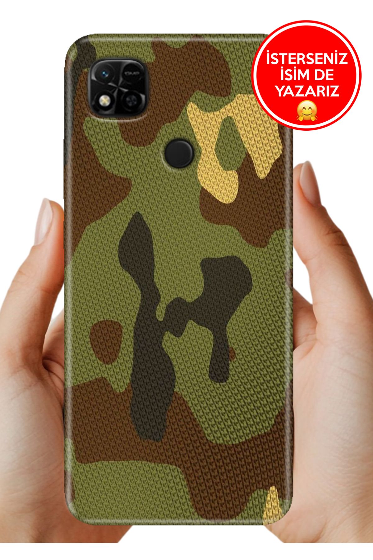 Cekuonline Xiaomi Redmi 10A Kılıf FullCover Resimli Desenli Silikon Çöl Askeri
