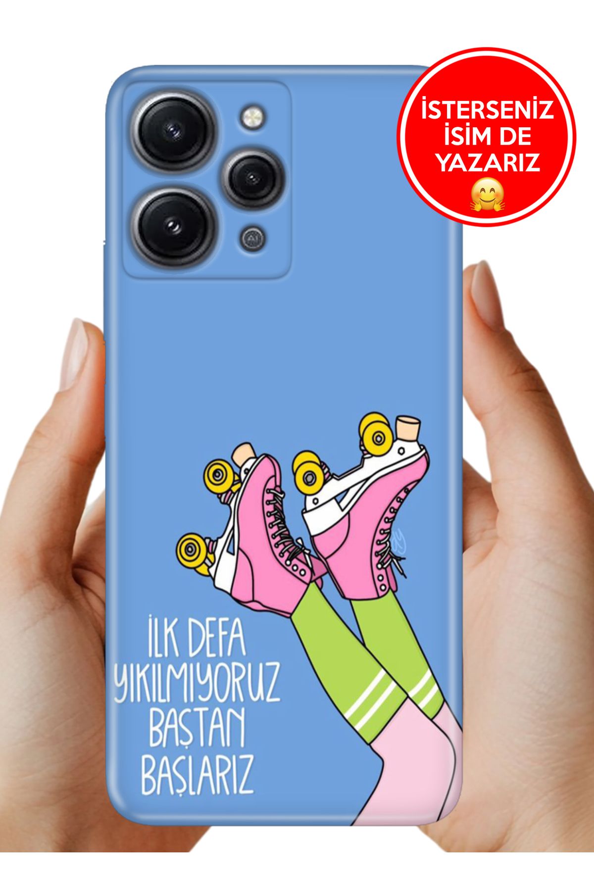 Cekuonline Xiaomi Redmi 12 Kılıf Cekuform Desenli Art Silikon Baştan Başlarız