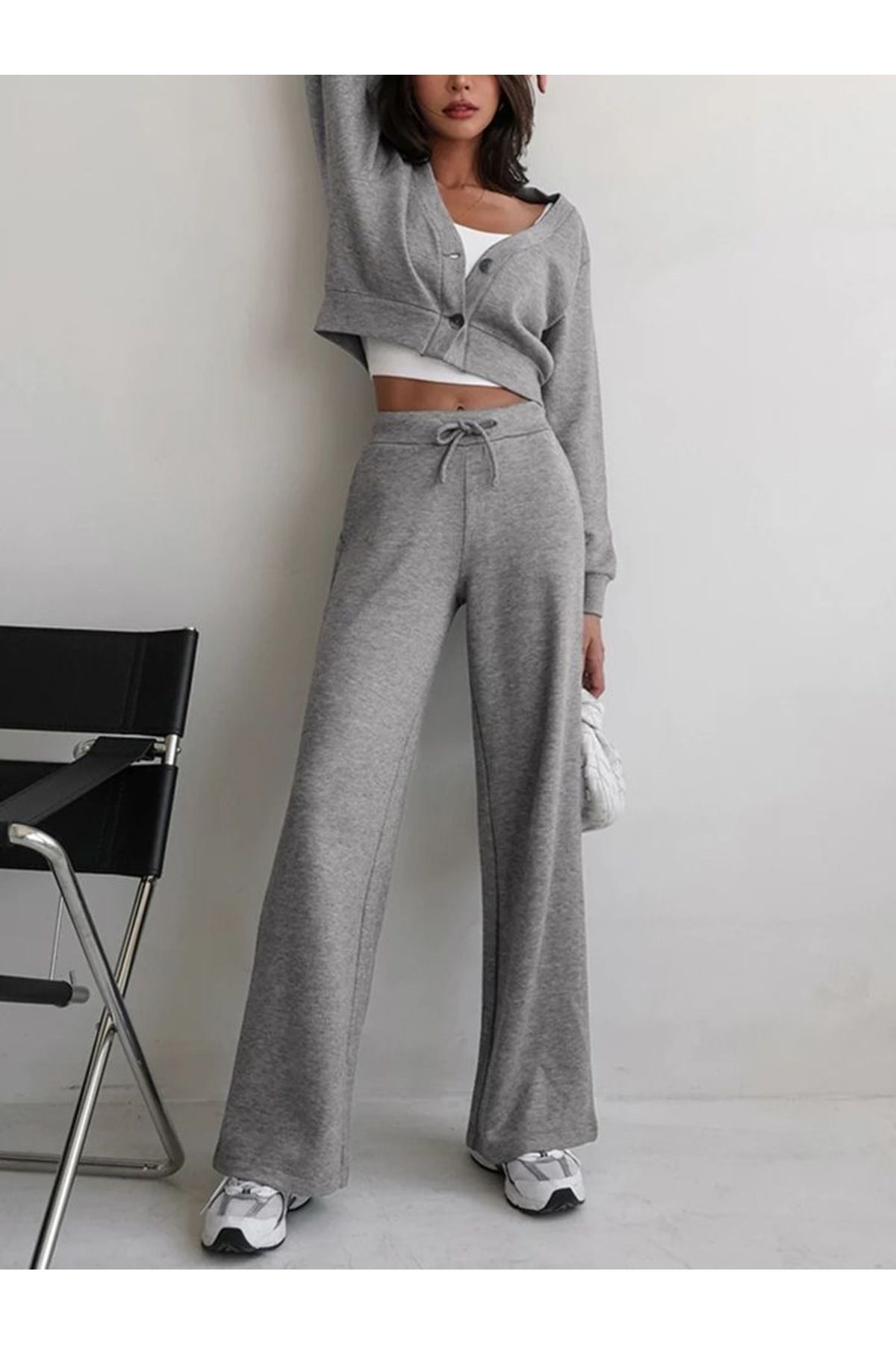 UYN SPORT Düz Paça Gri Eşofman Altı Unisex