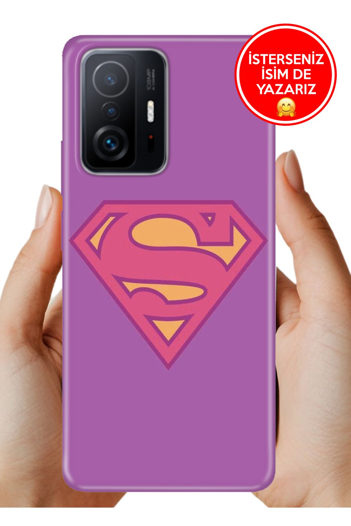 Cekuonline Xiaomi Mi 11T- 11T Pro Kılıf Tam Rubber Esnek Silikon Full Koruma Super Woman