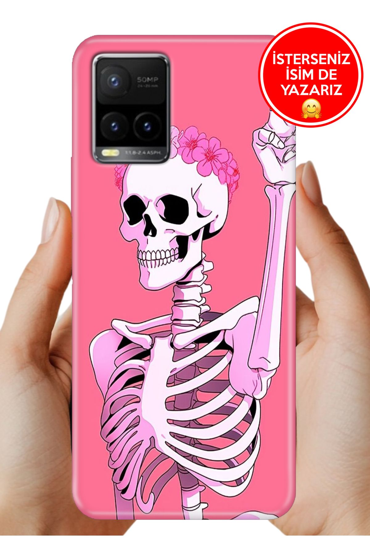 Cekuonline Vivo Y32 / Y33S Uyumlu Kılıf Kamera Koruma Vip-Seri Esnek Silikon Missskull