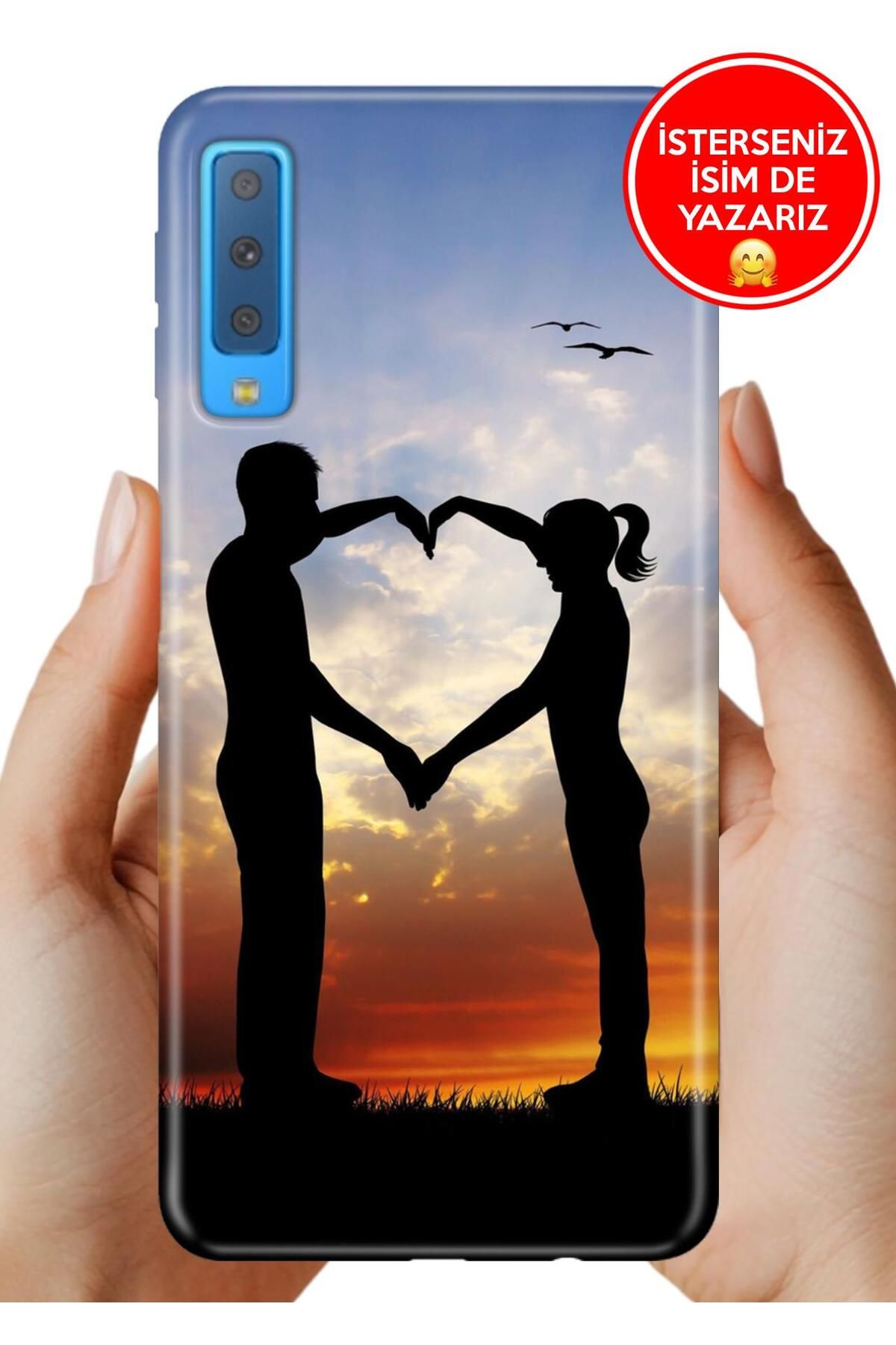 Cekuonline Samsung Galaxy A7 2018 Kılıf UvBaskı Özel-Tasarım Silikon Aşkın Simgesi
