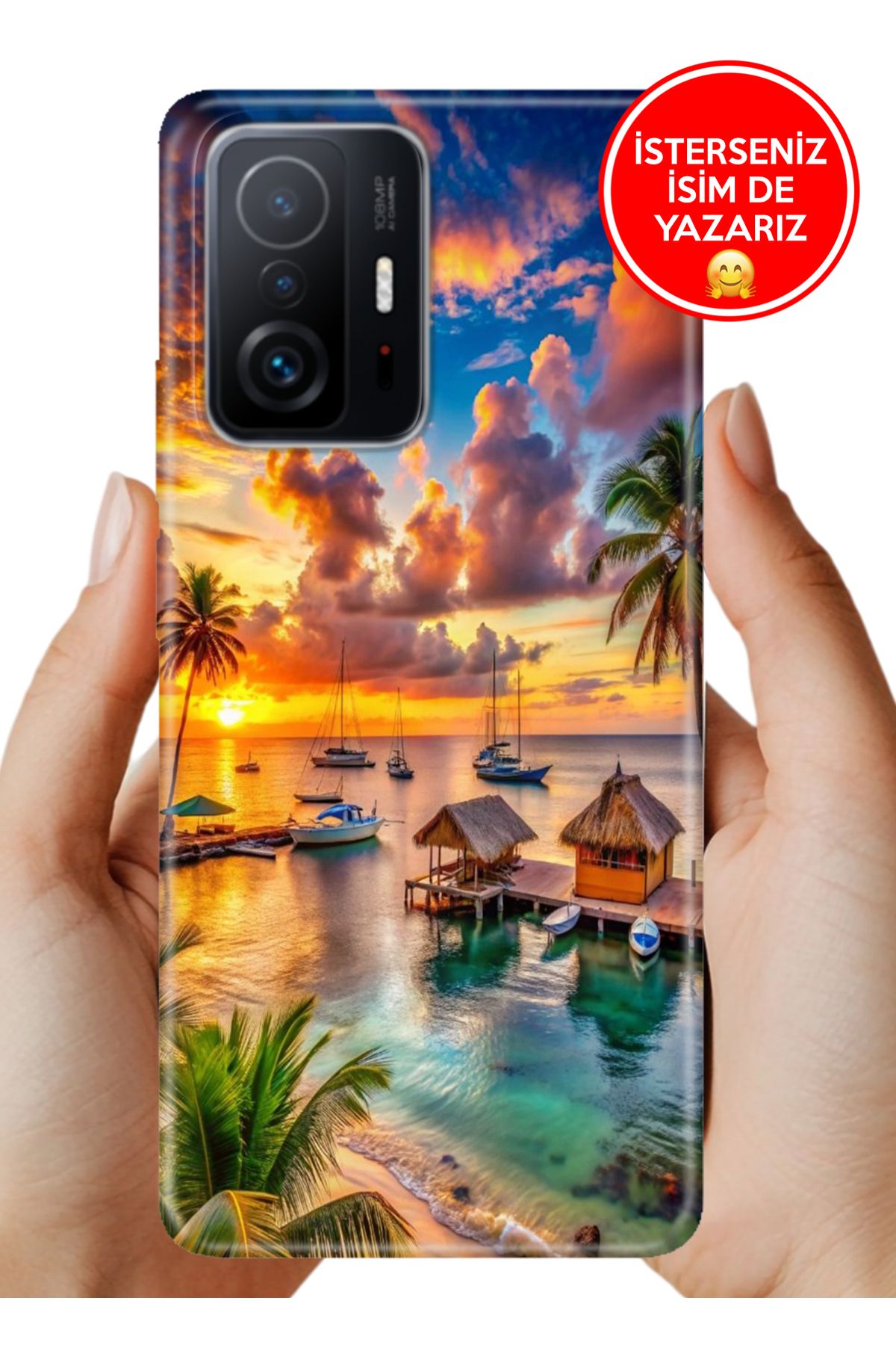 Cekuonline Xiaomi Mi 11T- 11T Pro Kılıf Cekuform Desenli Art Silikon Beach Summer