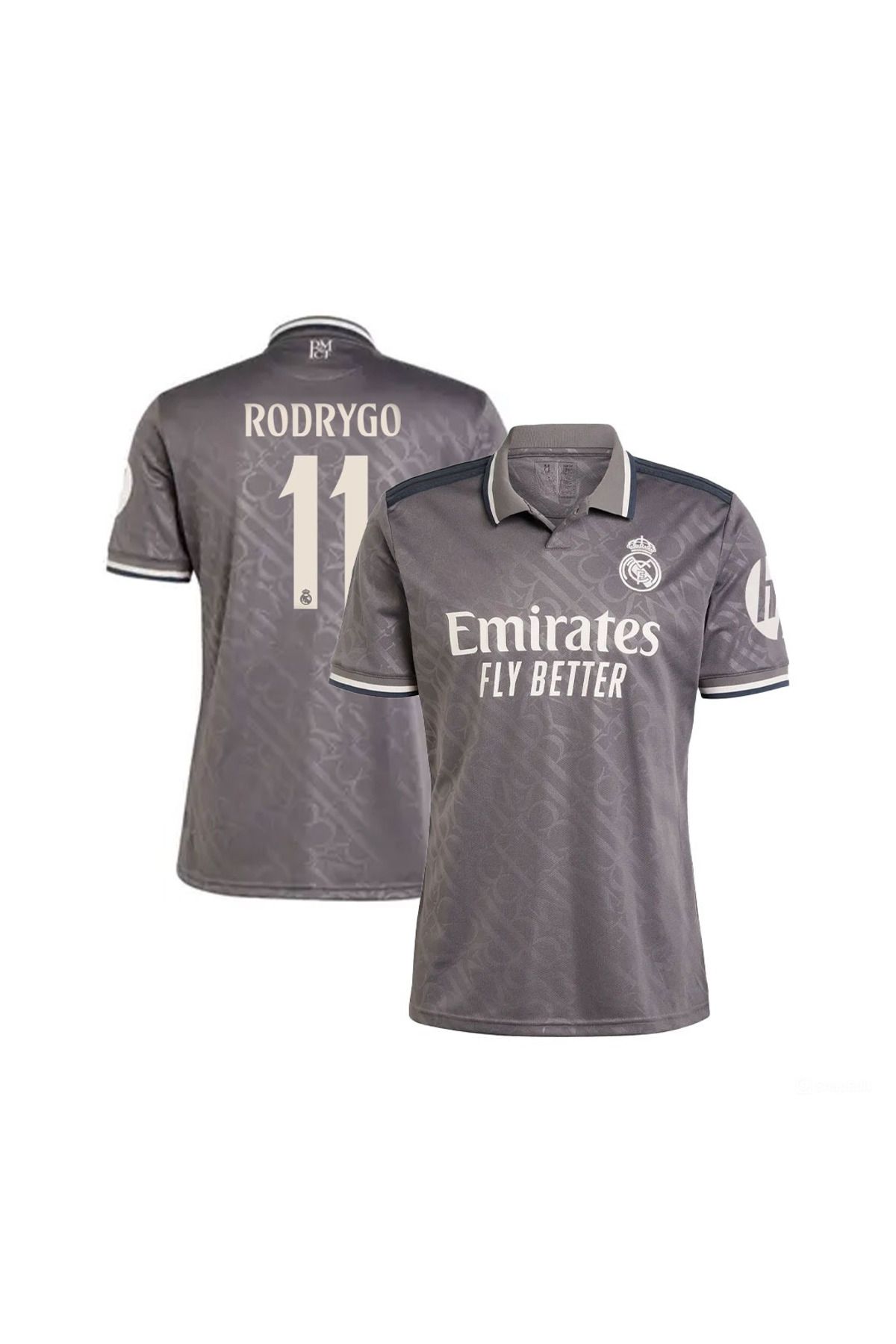kombinezyum Real Madrid 2024/25 Sezonu #11 RODRYGO Alternatif Forması GRİ