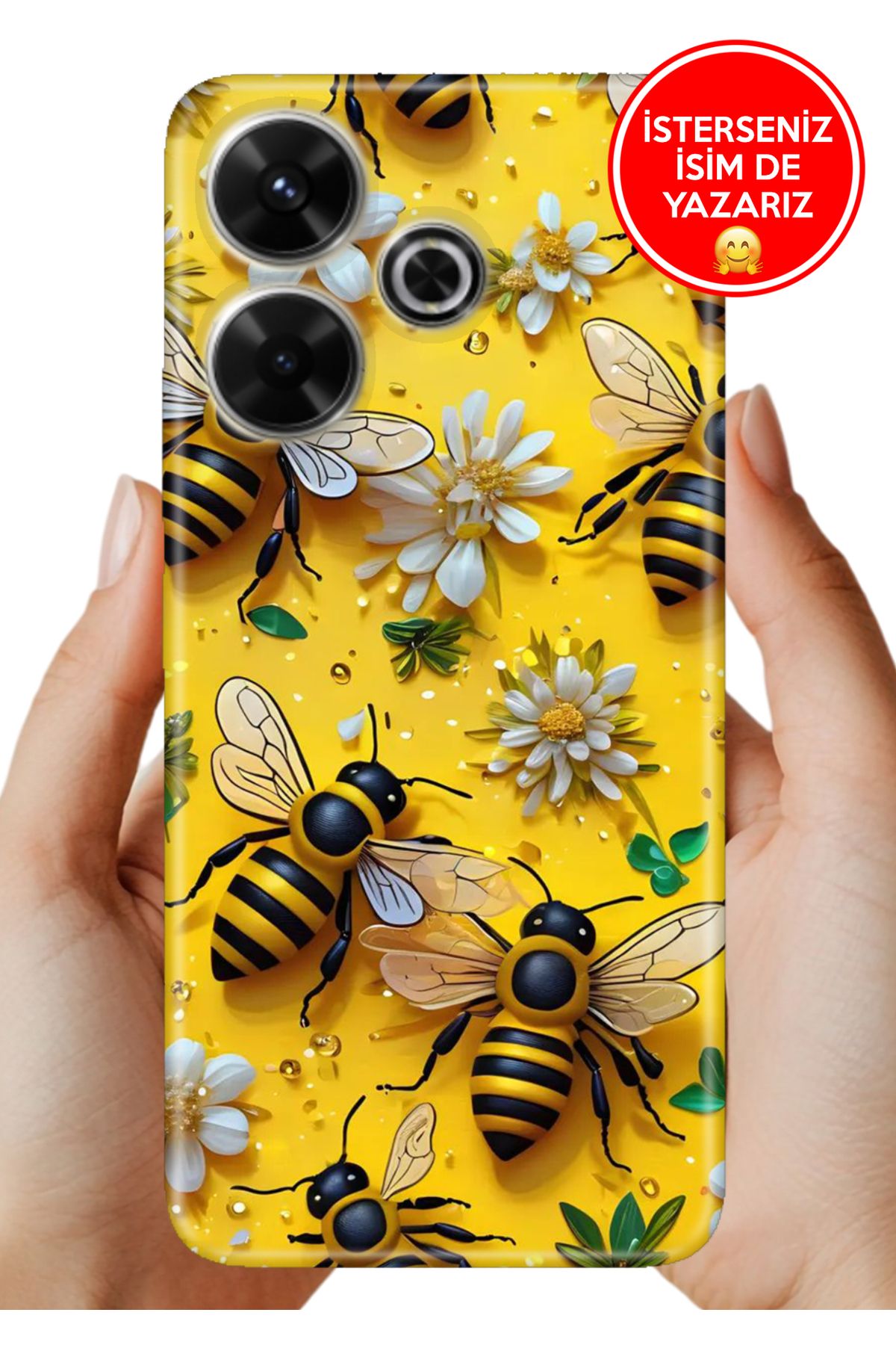 Cekuonline Xiaomi Redmi 13 4G Kılıf UvBaskı Özel-Tasarım Silikon Arıların Dansı
