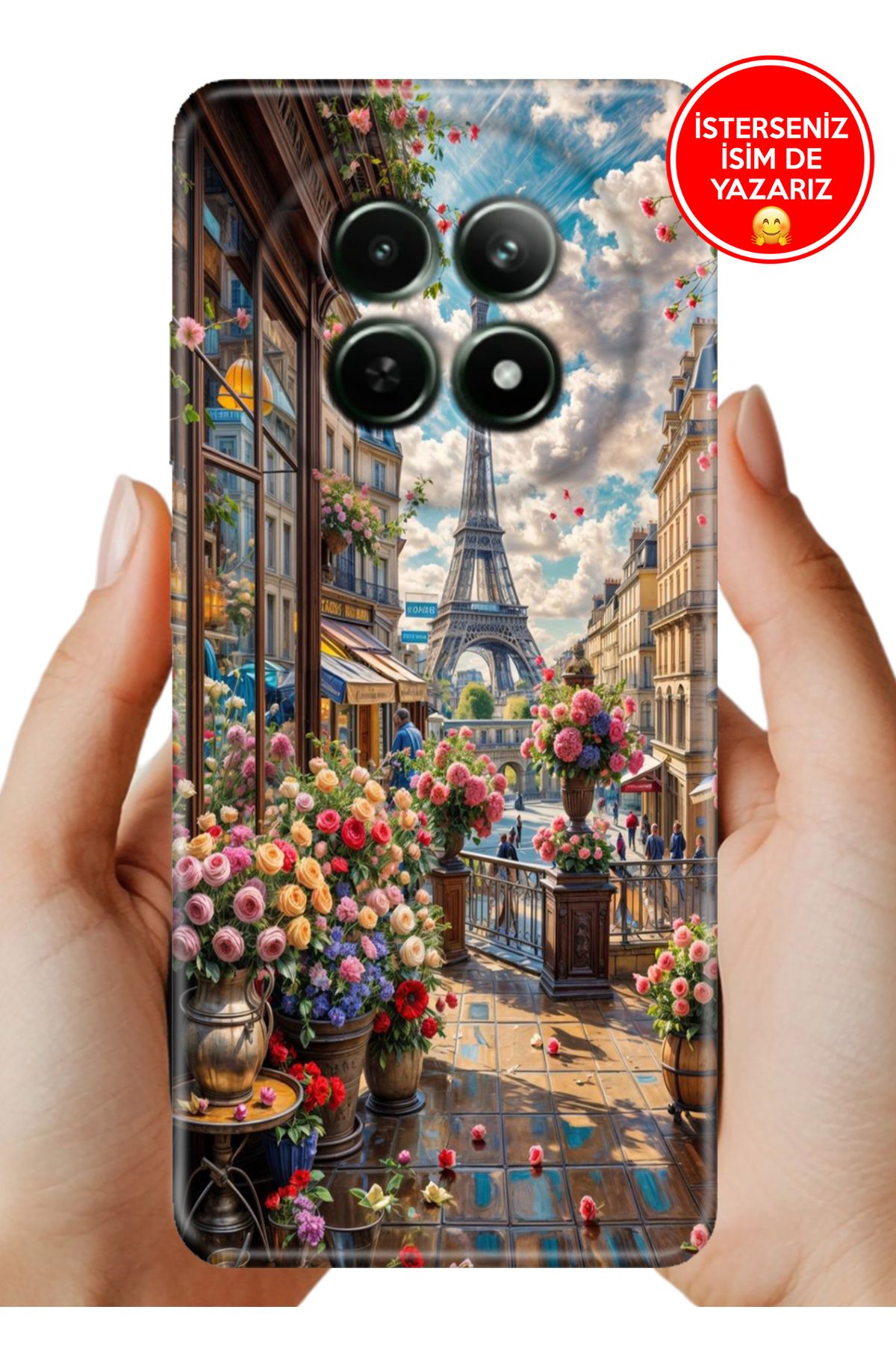 realme 12+ Plus Kılıf Desenli Baskılı Kamera Korumalı Silikon Baharda Paris