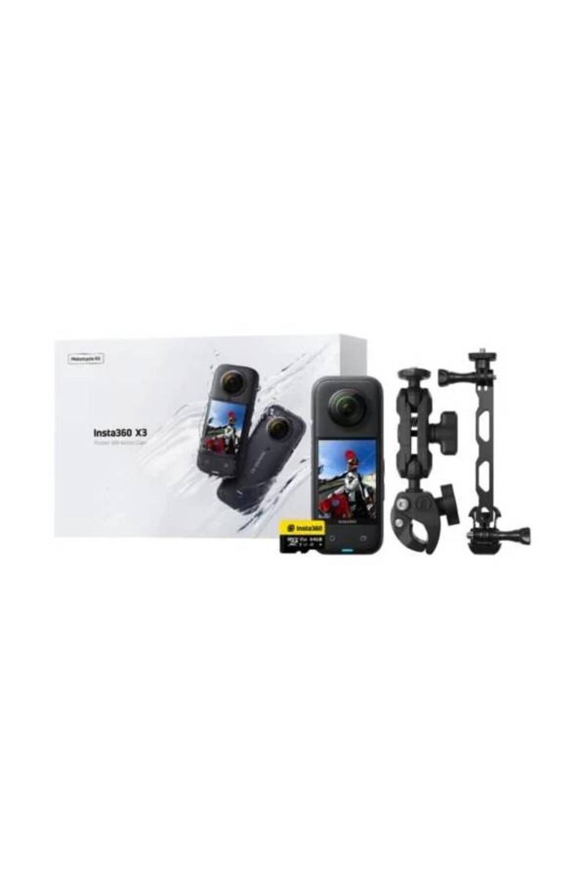 Insta360 X3 360 Kamera Motorcycle Kit (Insta360 128GB Micro SD ile birlikte)