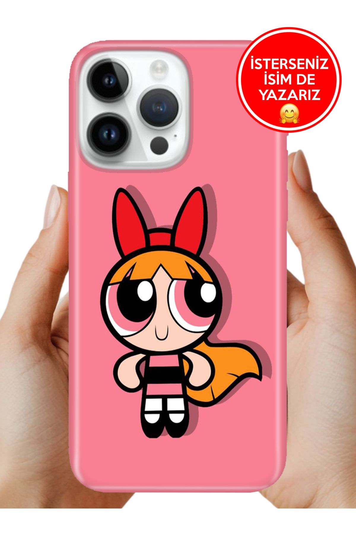 Cekuonline iPhone 16 Pro Max Kılıf Desenli İsimli / İsimsiz Silikon Power Puff