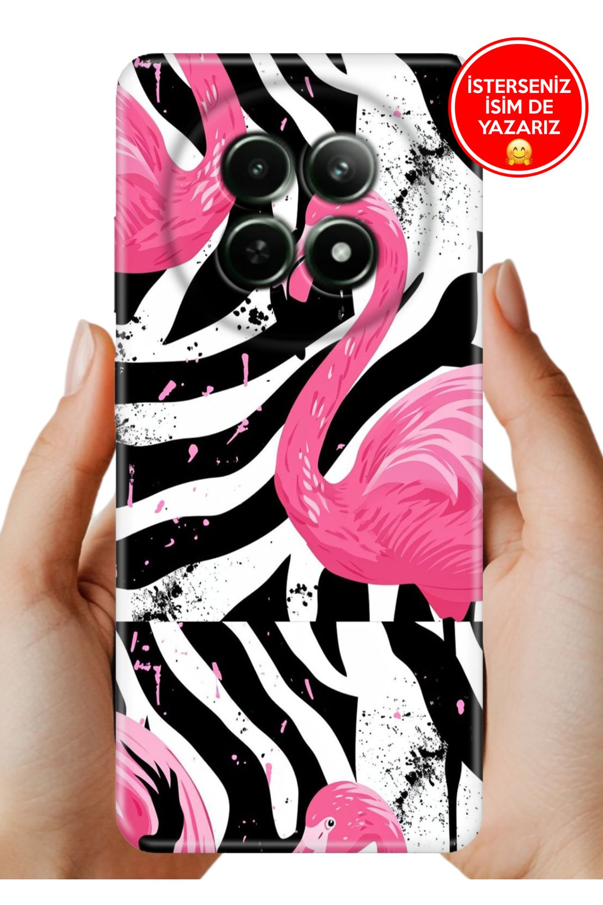 realme 12+ Plus Kılıf Telefon Kılıfı Tasarım Kapak X Flamingos