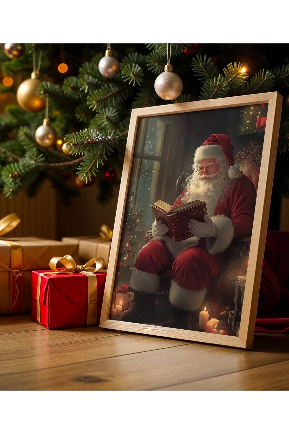 VOGLOO Çerçevesiz Poster Noel Baba'nın Sıcak Anıları