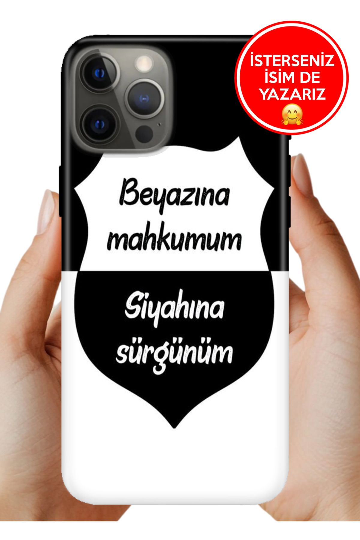 Cekuonline iPhone 12 Pro Max 6.7 5G Kılıf Tam Rubber Esnek Silikon Full Koruma Siyah Beyaz Aşkım