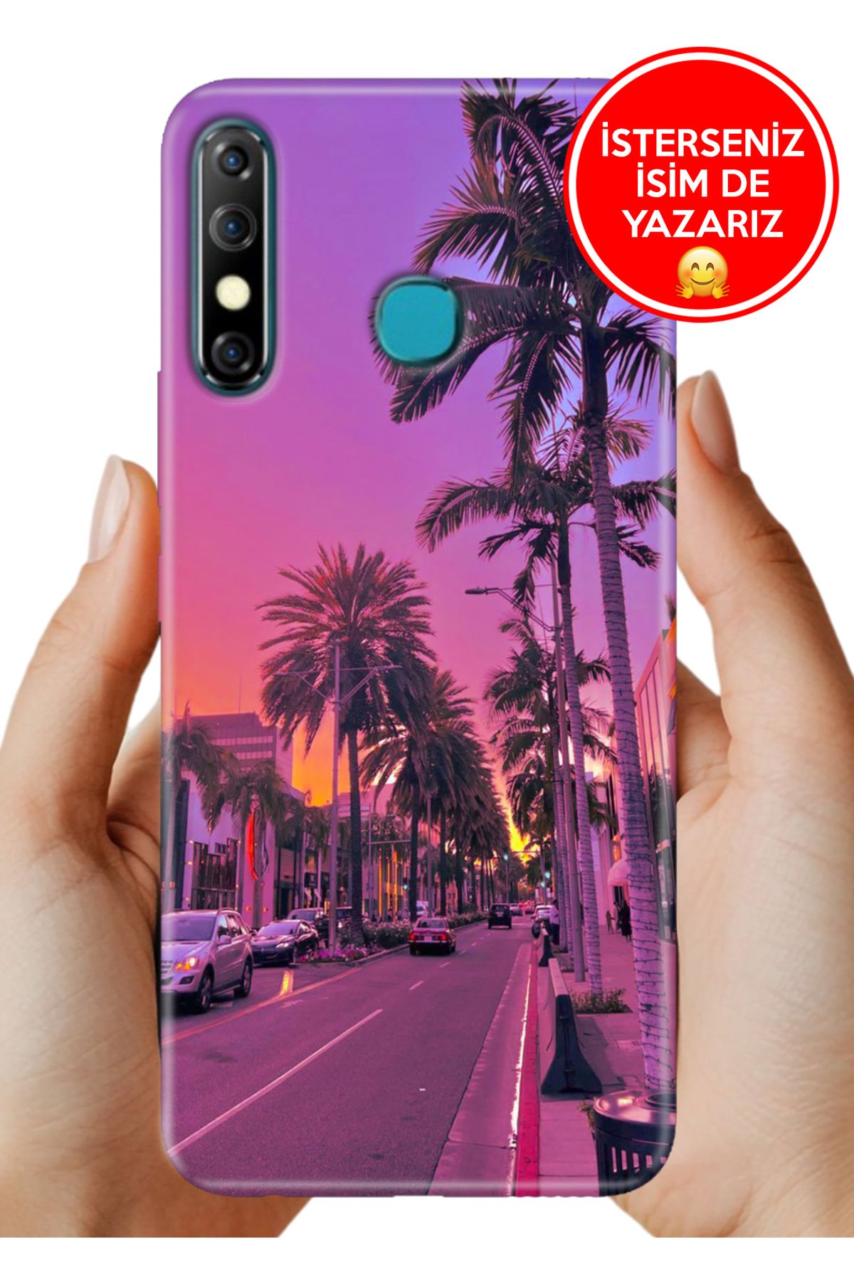 Cekuonline İnfinix Hot 8 Kılıf Cekuform Desenli Art Silikon Beverly Hills 90210