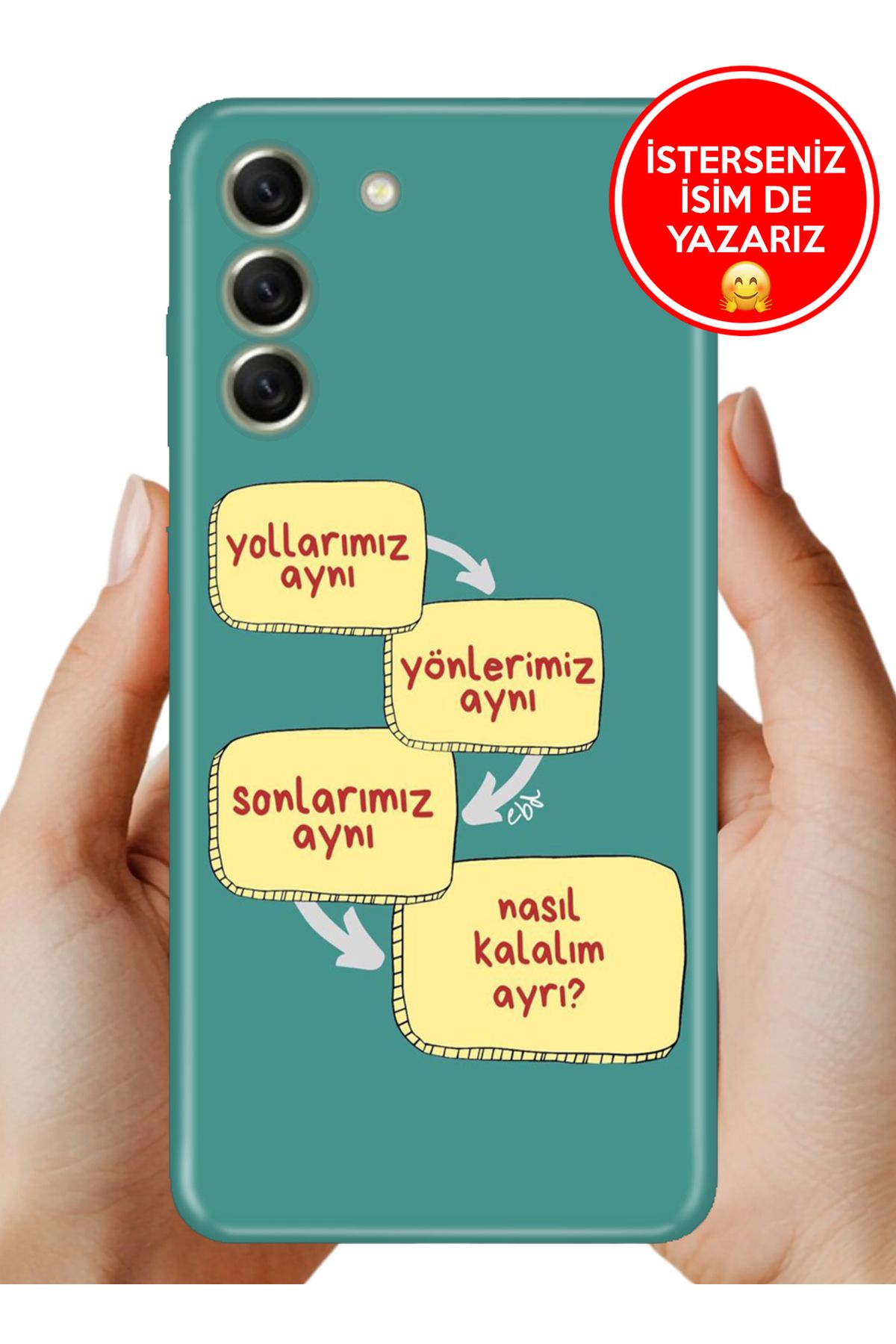 Cekuonline Samsung Galaxy S21 FE Kılıf Cekuform Desenli Art Silikon Biz Aynıyız