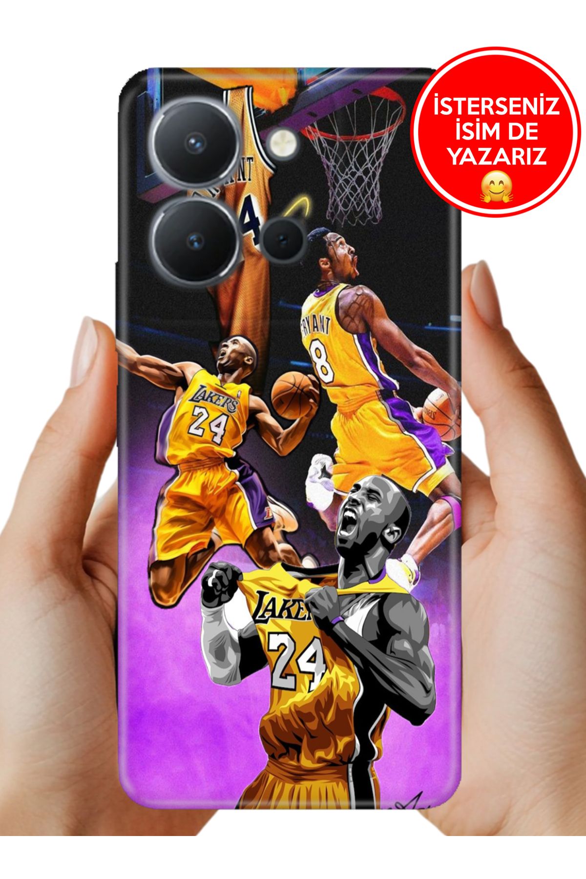 Cekuonline Vivo Y36 Uyumlu Kılıf 6.64" Kamera Korumalı Full Desen Arka Silikon Kobe24