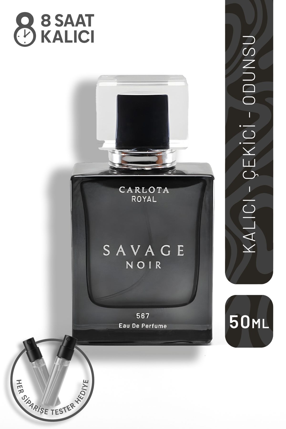 CARLOTA ROYAL Savage Noir 50ml Erkek Parfüm EDP Kalıcı Oryantal Baharatlı Koku Mini Parfüm  🖤