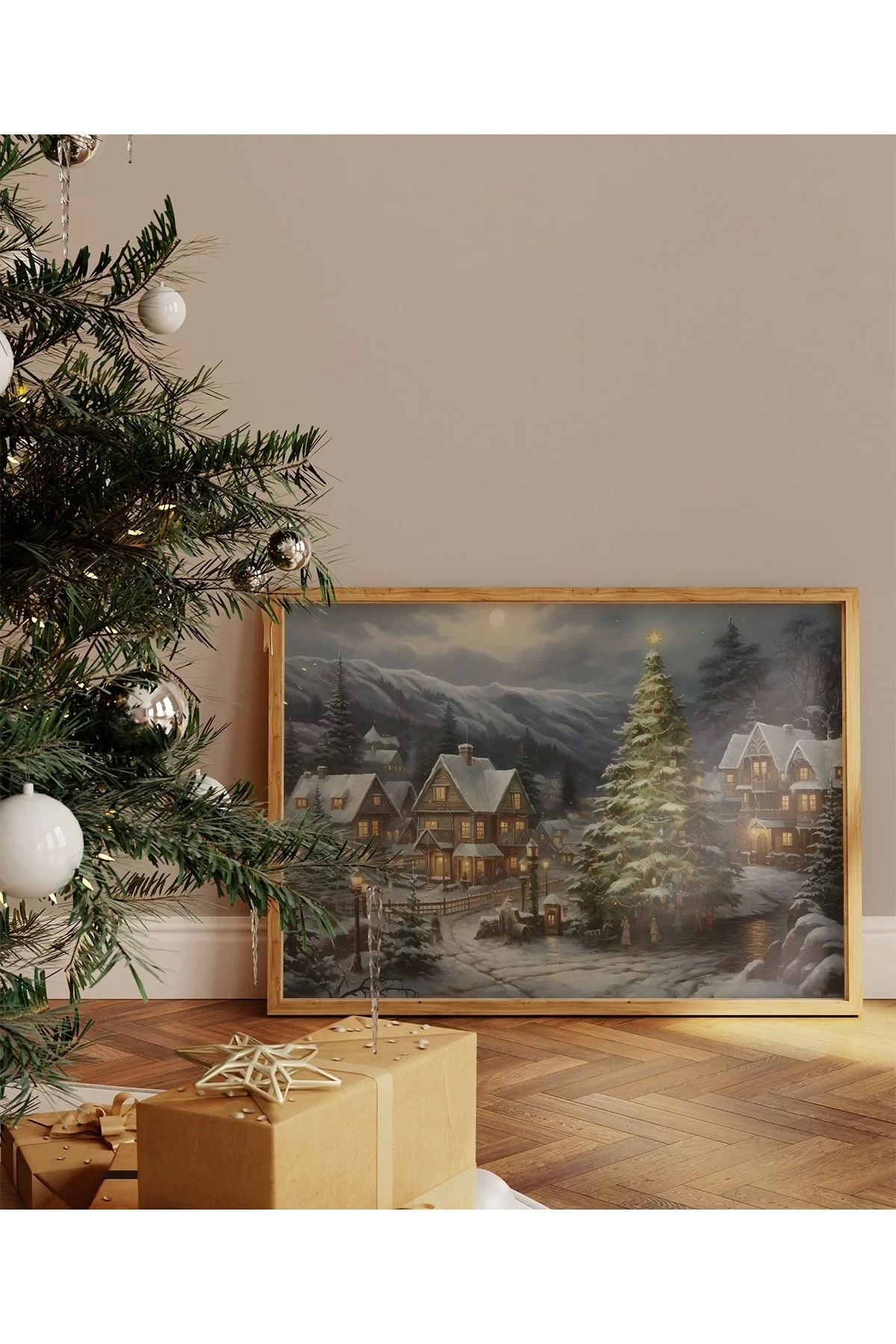 VOGLOO Çerçevesiz Poster Noel Köyü