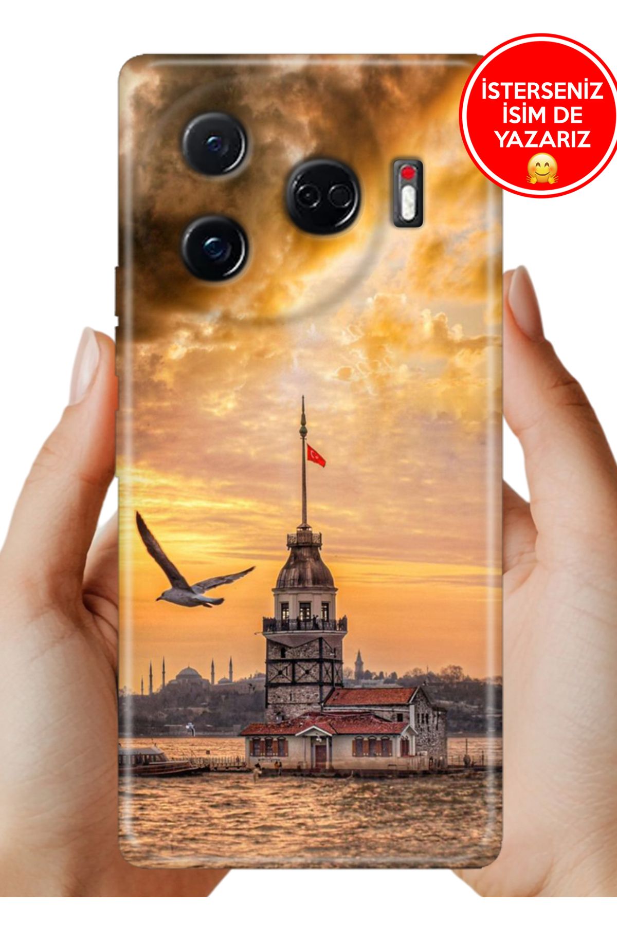 TECNO Camon 30 Pro Kılıf Kamera Korumalı Full Desen Arka Silikon Kız Kulesinde