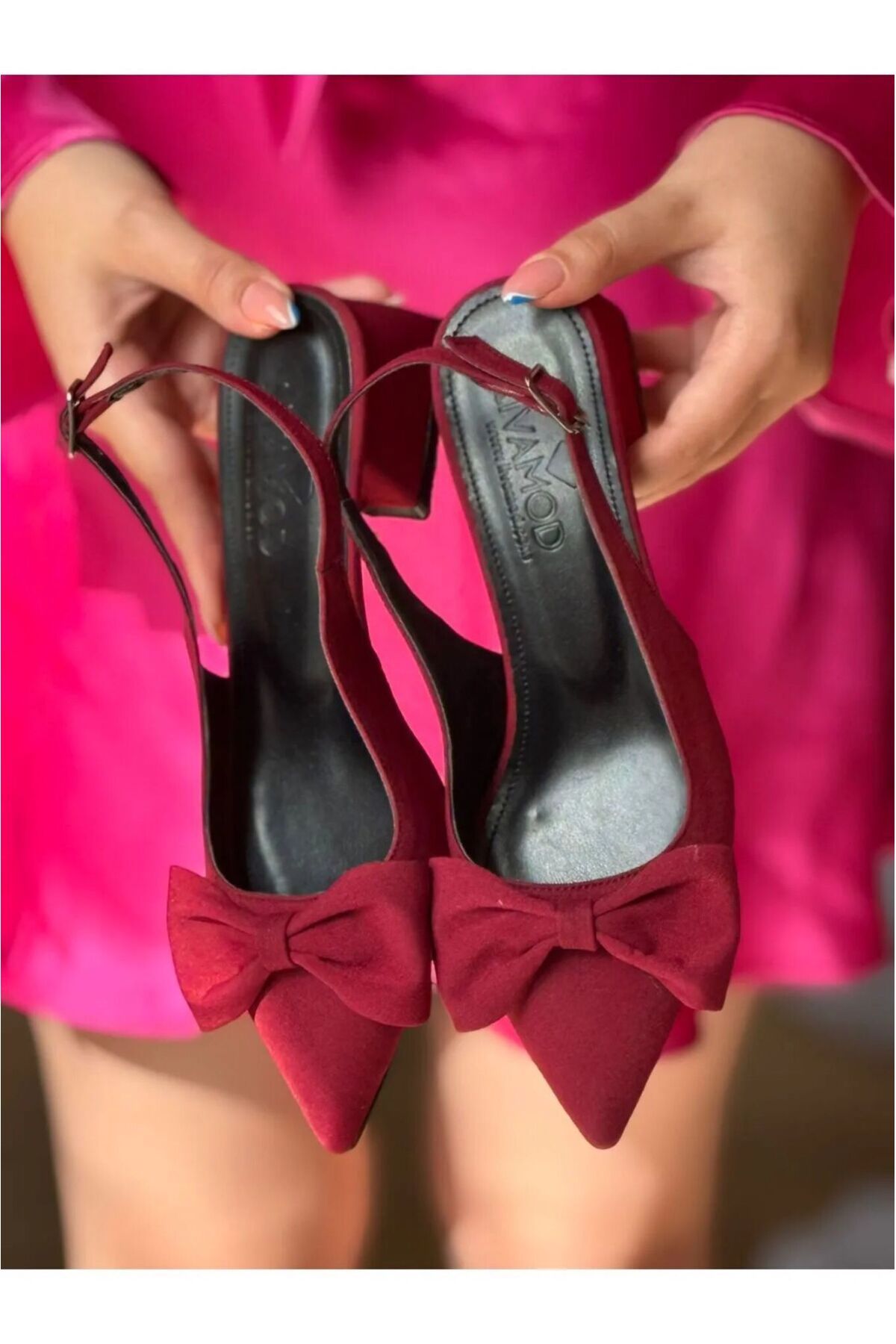 LİMASHOES Topuklu ayakkabı Sivri burun Fiyonklu Topuk boyu 4 cm
