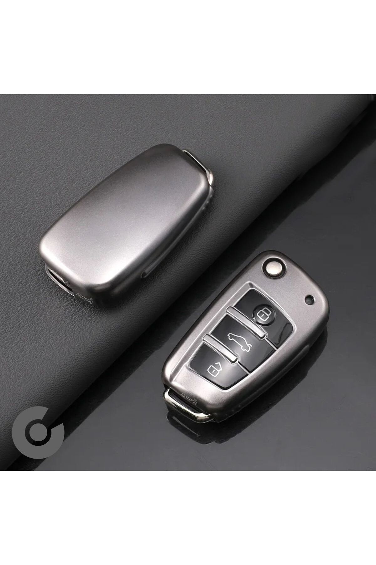 Alazpay Audi A1 A3 A4 A5 A6 A7 & Q3 Q5 Q7 Q8 & TT S3 S4 S6 RS TPU Titan Gri Anahtar Kılıfı