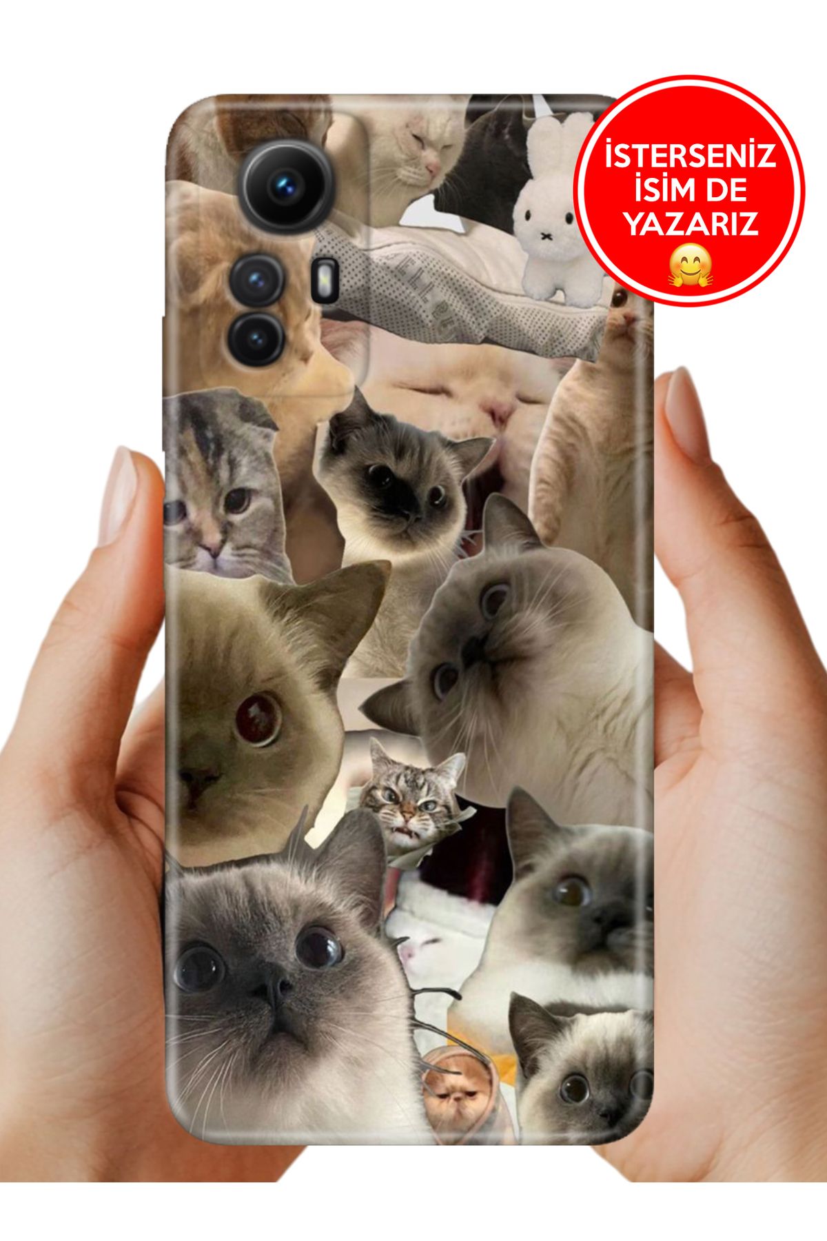 Cekuonline Xiaomi Redmi Note 12s Kılıf 0.35 mm Resimli Silikon Karma Kediler