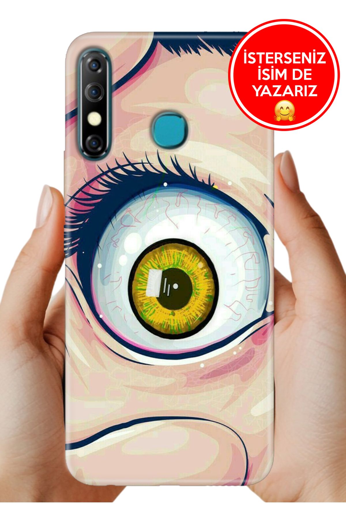 Cekuonline İnfinix Hot 8 Kılıf Desenli İsimli / İsimsiz Silikon Pörtlek Göz