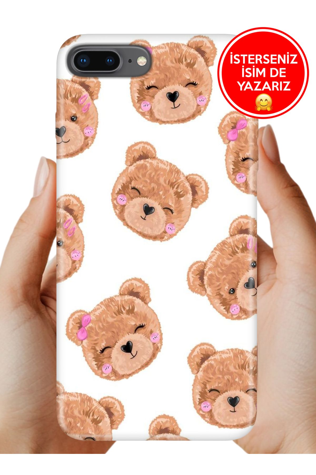 Cekuonline iPhone 7 Plus - 8 Plus Kılıf Kamera Koruma Vip-Seri Esnek Silikon Minnoş Ayıcık
