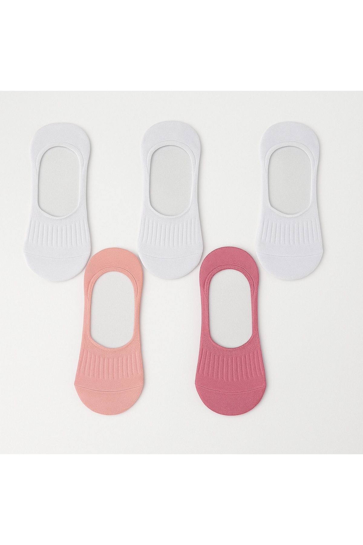 JUST SOCKS 5 li kadın pamuk babet çorap silikon destekli