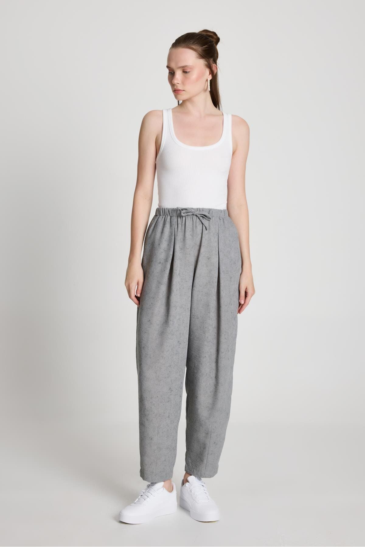 minaaise Pauline Keten Pantolon Gri