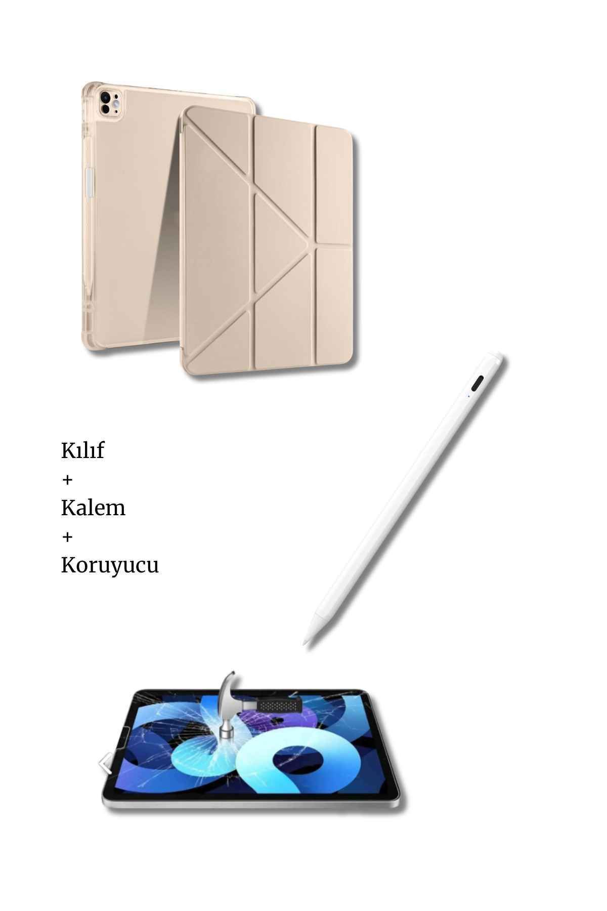 Fuchsia iPad Air 13" M2 M3 A3270 A3271 A2899 A2903 Çip Uyumlu Tablet Kılıfı Tablet Kalemi ve Ekran Koruyucu