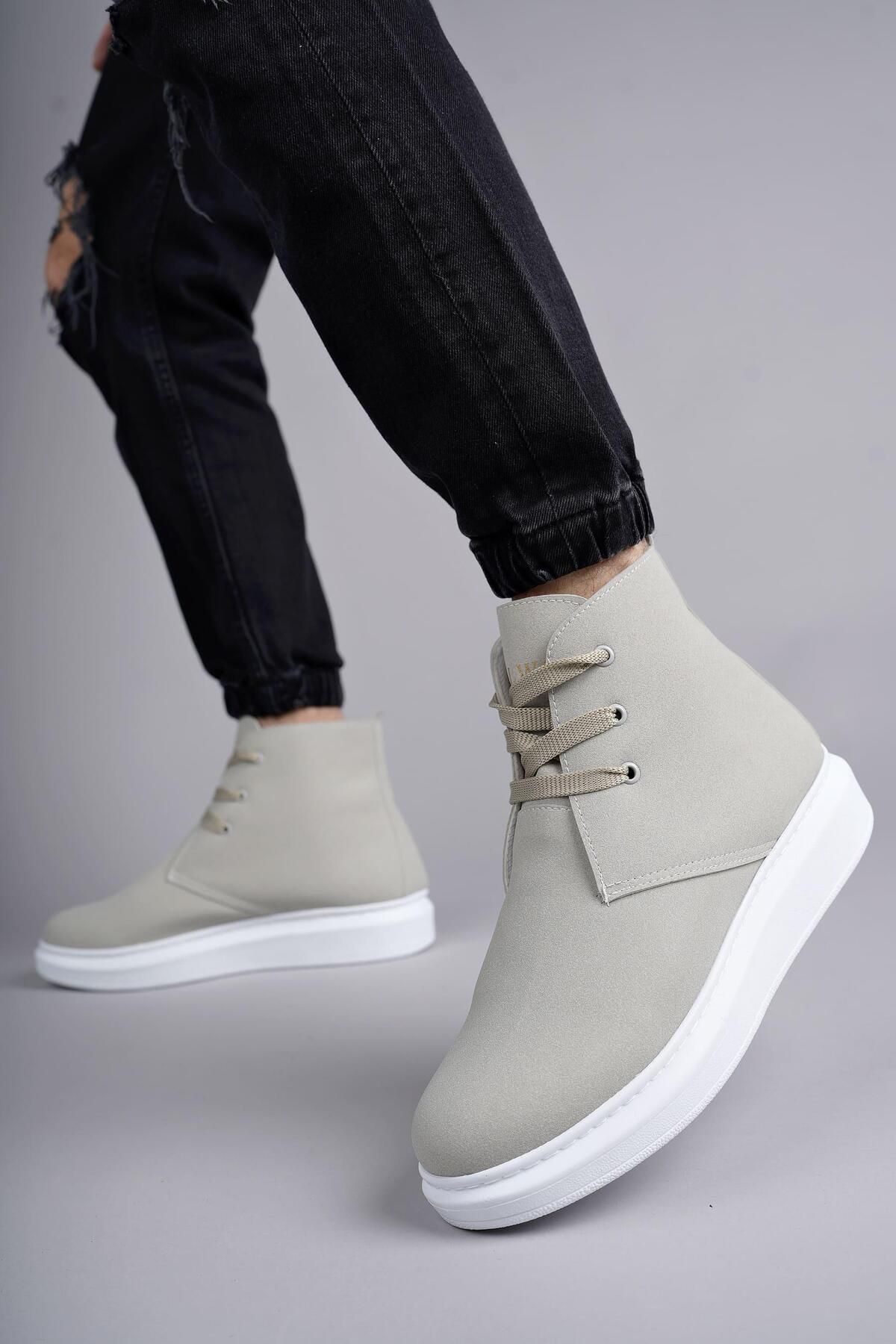 Byshoes SLW207 Oslo Bağcıklı Süet Erkek Günlük Spor Bot BT - Gri