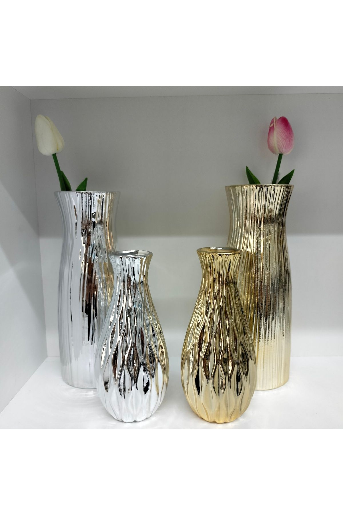 ŞarkhanHediyelik Gold Vazo 18 cm