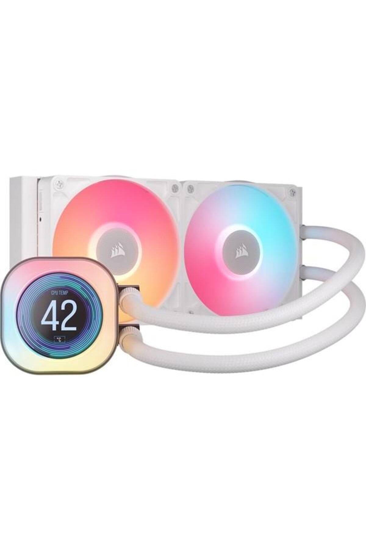 Corsair 240mm Tıtan 240rx Lcd Cw-9061025-ww Am5-1851p Rgb Sıvı Soğutmalı Işlemci Fanı Beyaz