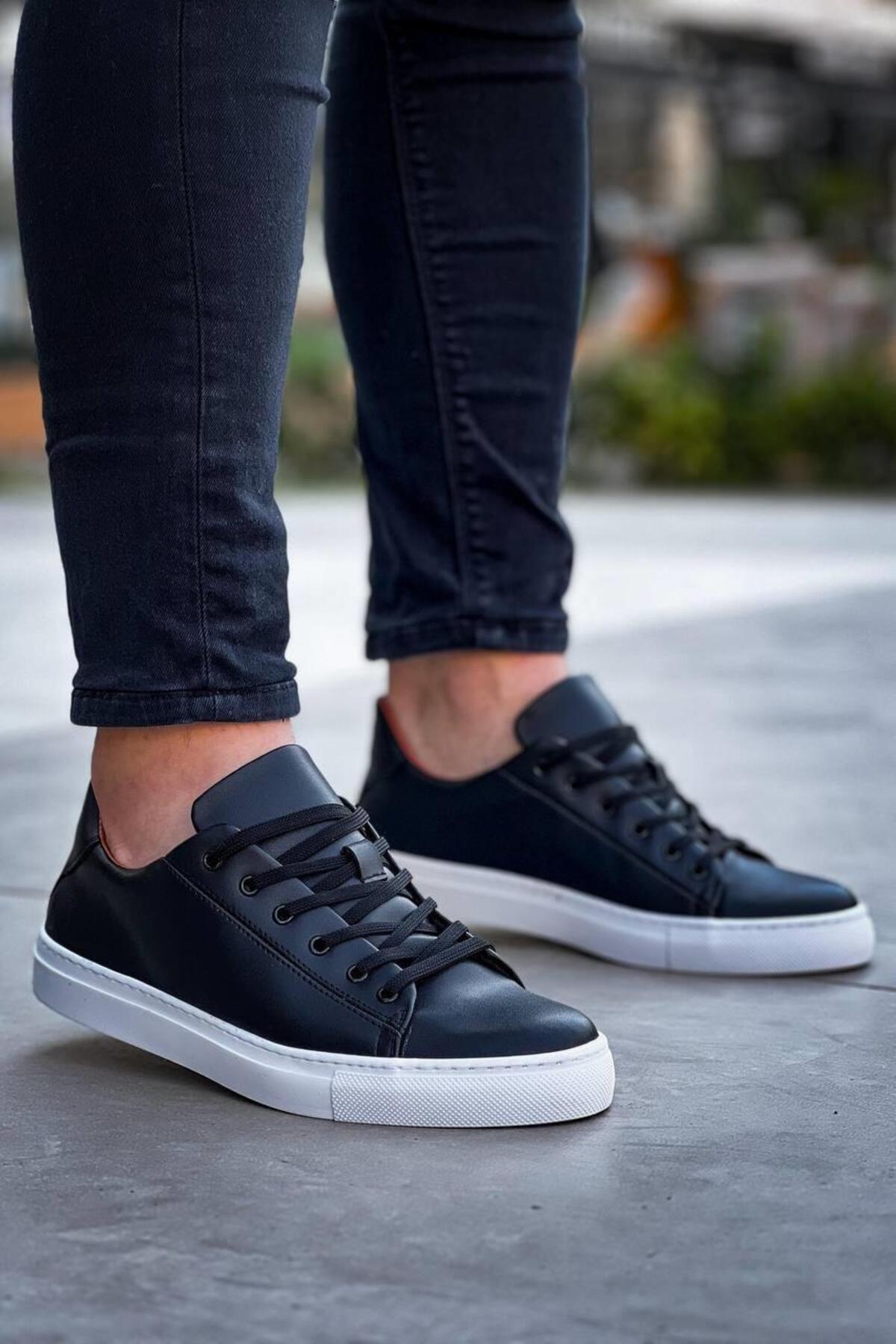 Byshoes KB-122 Kuback Siyah Cilt Yüksek Taban Bağcıklı Günlük Erkek Ayakkabı