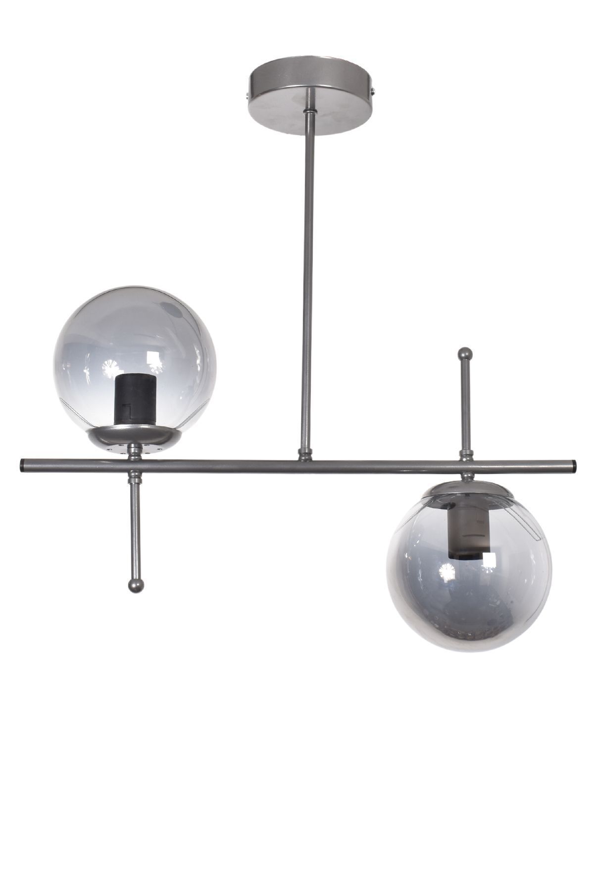 Modavize-Feris Gray Smoked Glass 2-Piece Chandelier - Modern Living Room Kitchen Bedroom 3