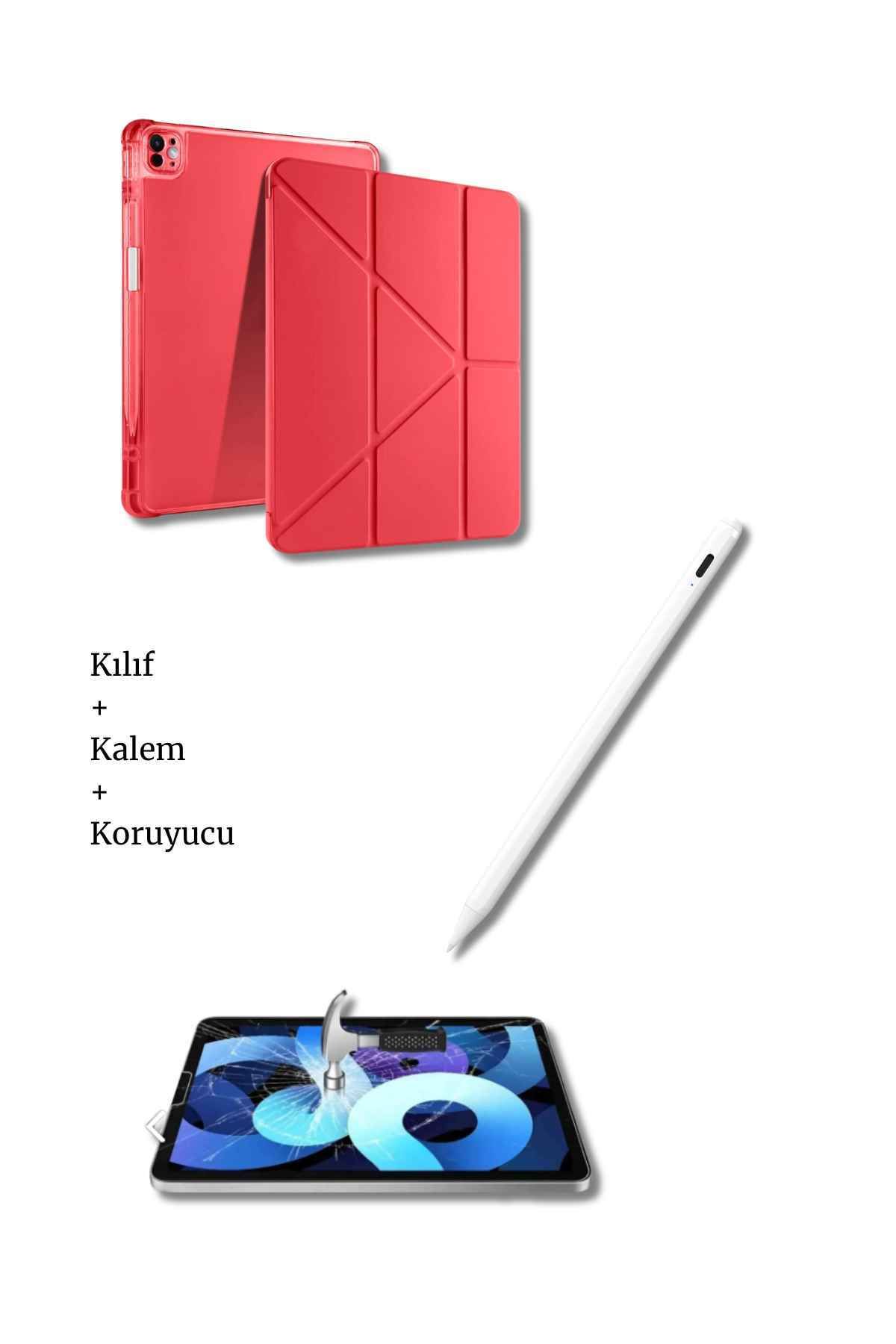 Fuchsia iPad Air 13" M2 M3 A3270 A3271 A2899 A2903 Çip Uyumlu Tablet Kılıfı Tablet Kalemi ve Ekran Koruyucu