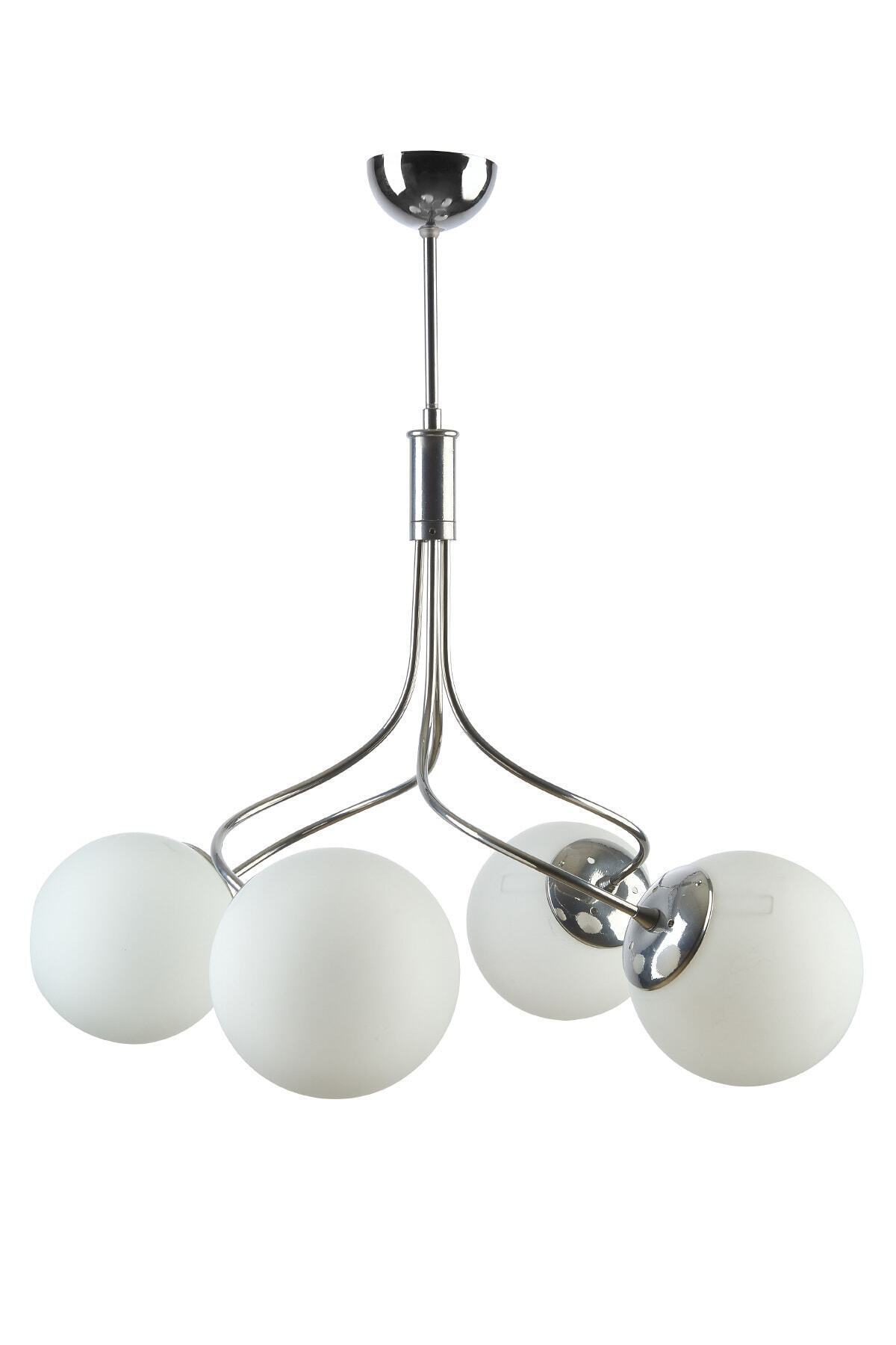 Naples Modern Living Room - Kitchen - Bedroom Indoor Glass Triple 4-Light Chandelier
