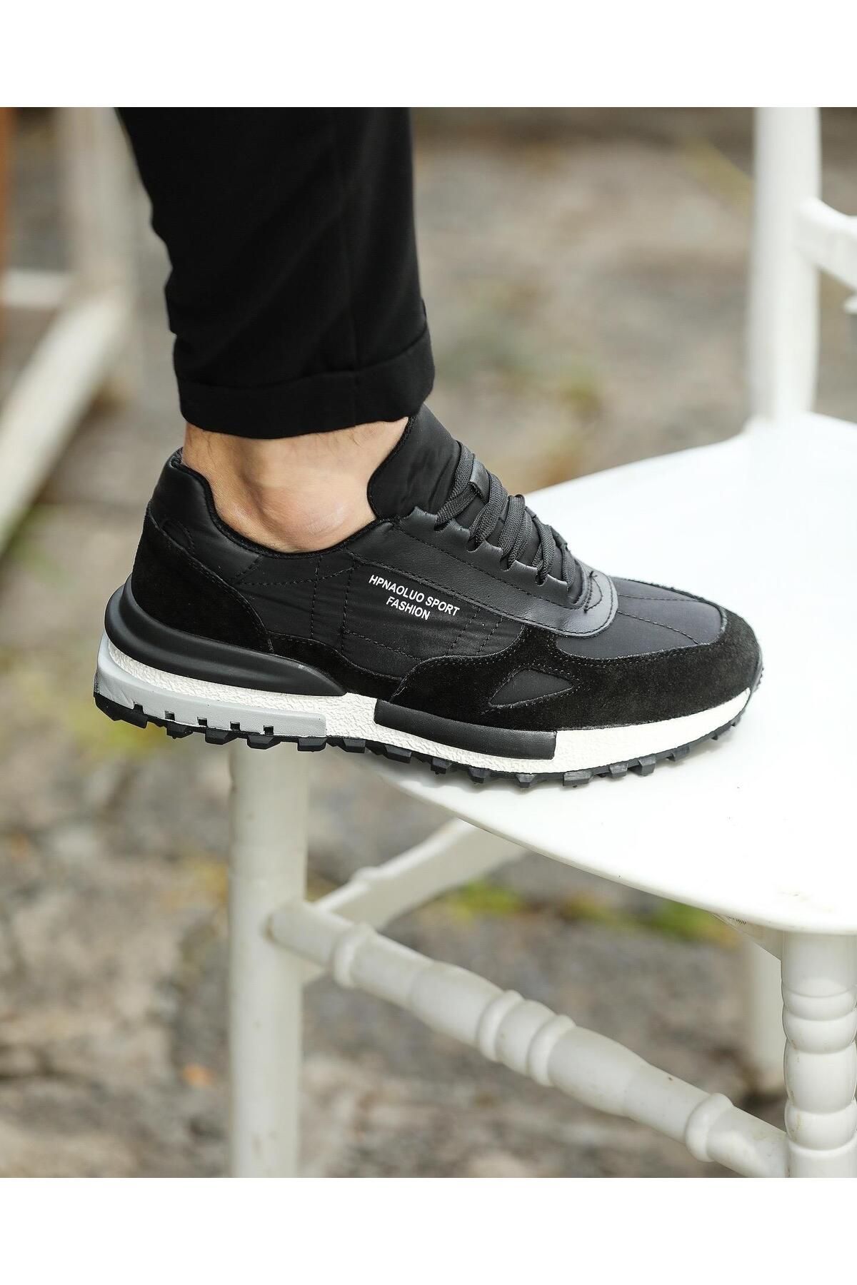 ByItallanoshoes BLACK ZERWAN 0056 HAKİKİ DERİ GÜNLÜK ERKEK SNEAKER AYAKKABI