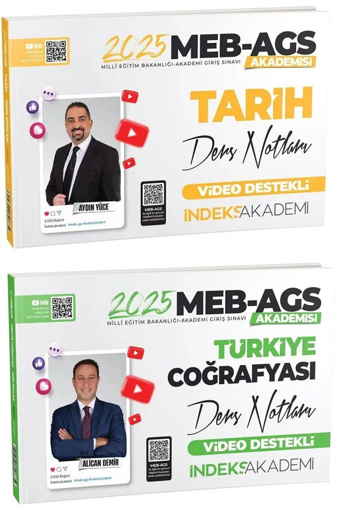İndeks Akademi İndeks 2025 MEB-AGSsi Tarih+Türkiye Coğrafyası Ders Notları 2 li Set