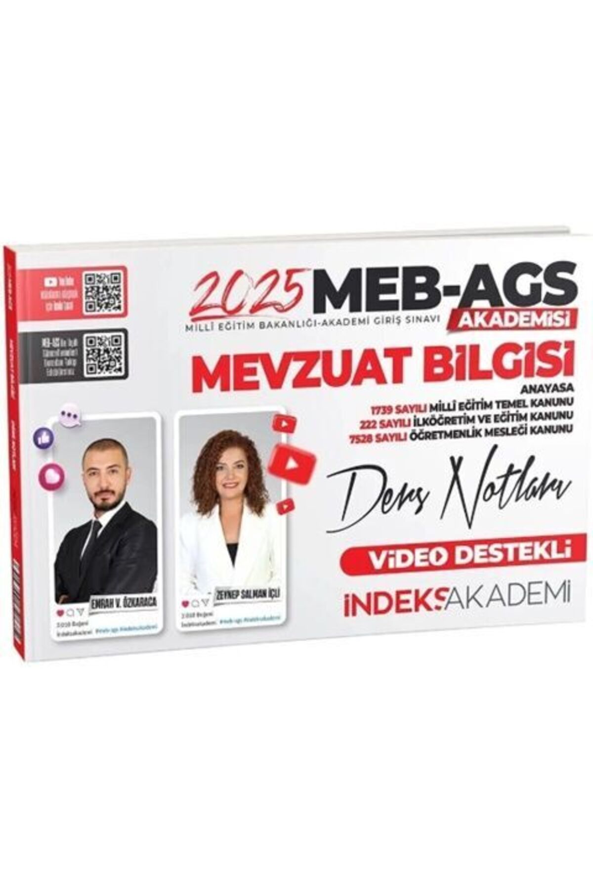 İndeks Kitap İndeks 2025 MEB AGSsi Mevzuat Bilgisi Video Ders Notları
