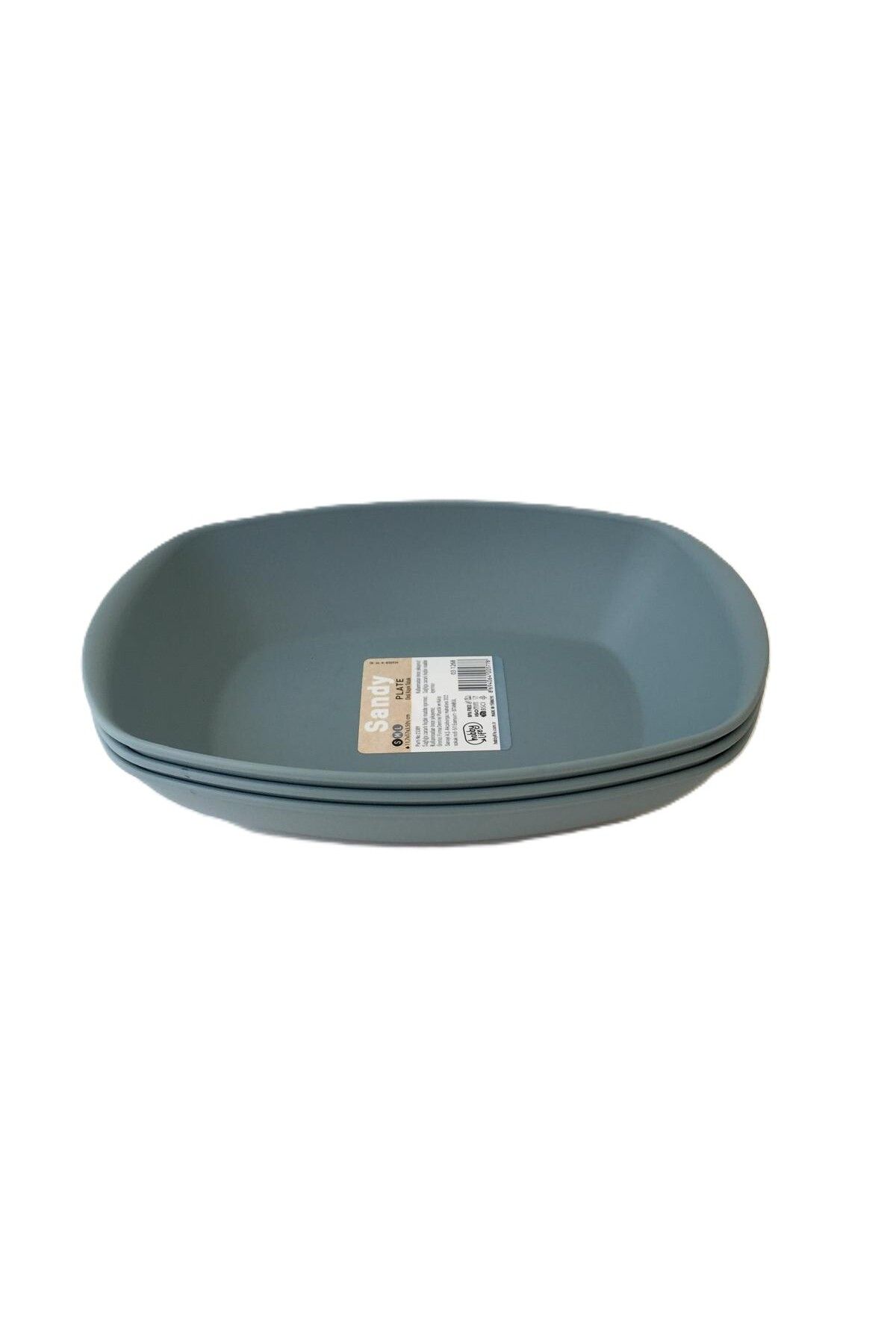 HOBBY LİFE 3 'lü Sandy Plate Oval Kayık Tabak -11,7 X 17 x 3,5 (h) Cm / PASTEL MAVİ - 03 1268