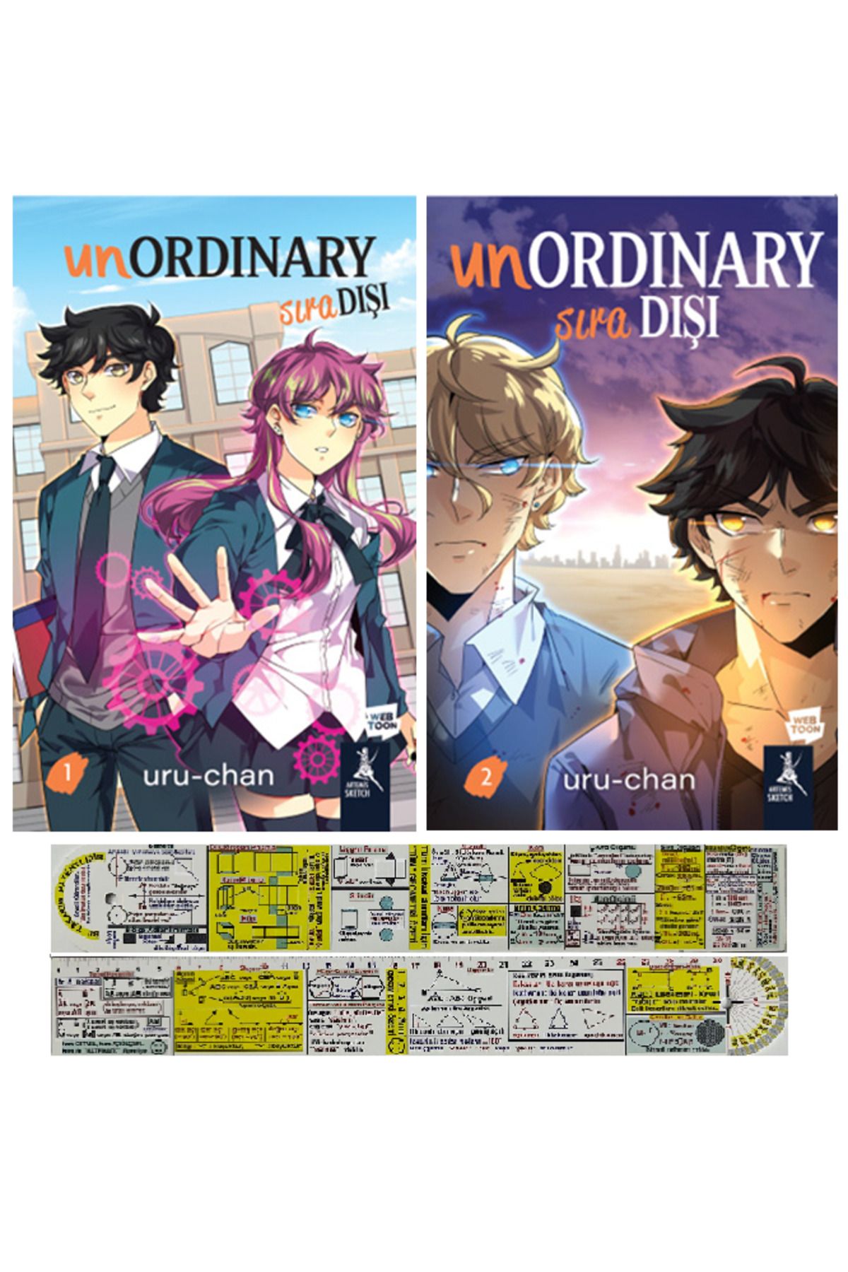 Artemis Yayınları Unordinary 1-2. Ciltler Webtoon Seti + Mat. Öğreten Cetvel