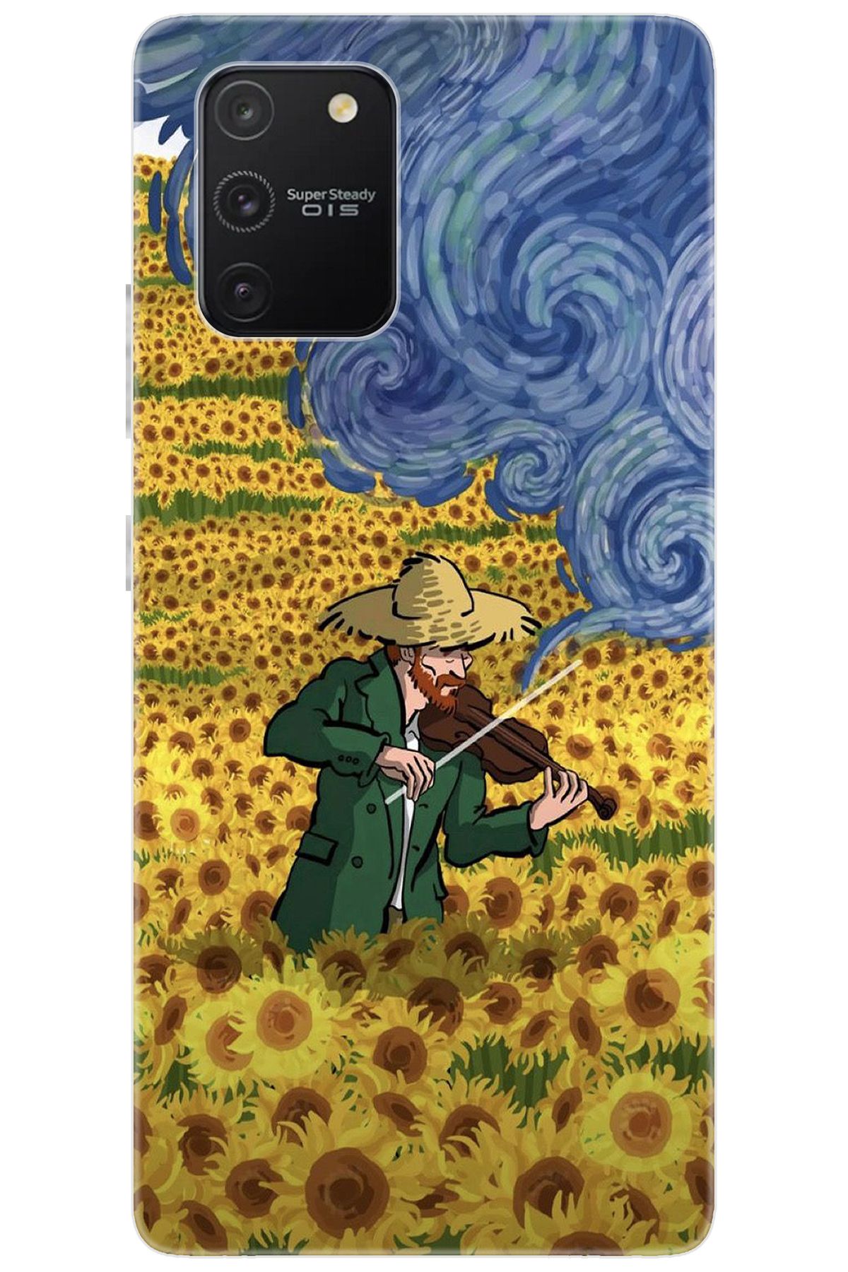 Ceppare Samsung Galaxy S10 Lite (SM-G770F) Uyumlu Kılıf Silikon Sunflower Ayçiçeği Tarlası S:756 CP-FMImZuK