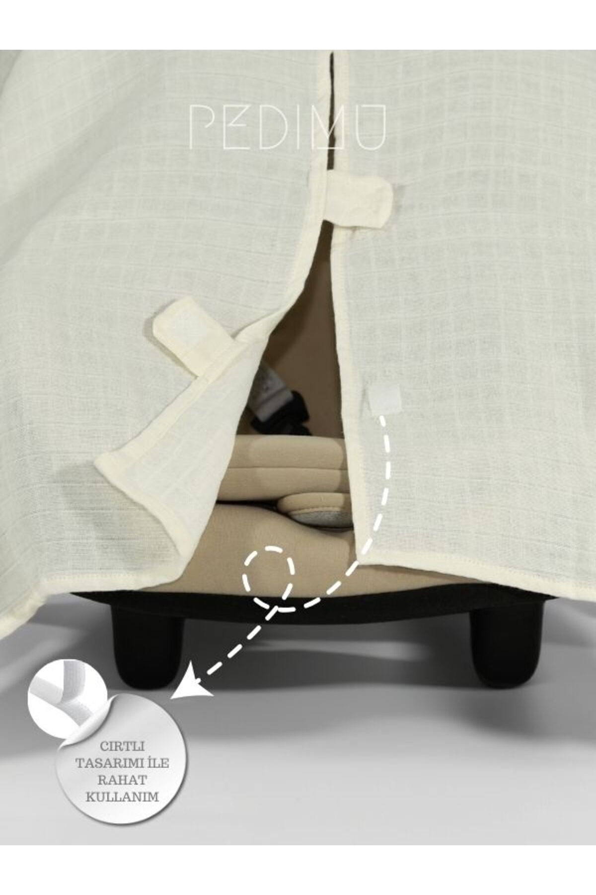 Pedimu Soft Renk Cırtlı Müslin Puset Örtüsü %100 Cotton fotoğrafı 5 (önizleme)